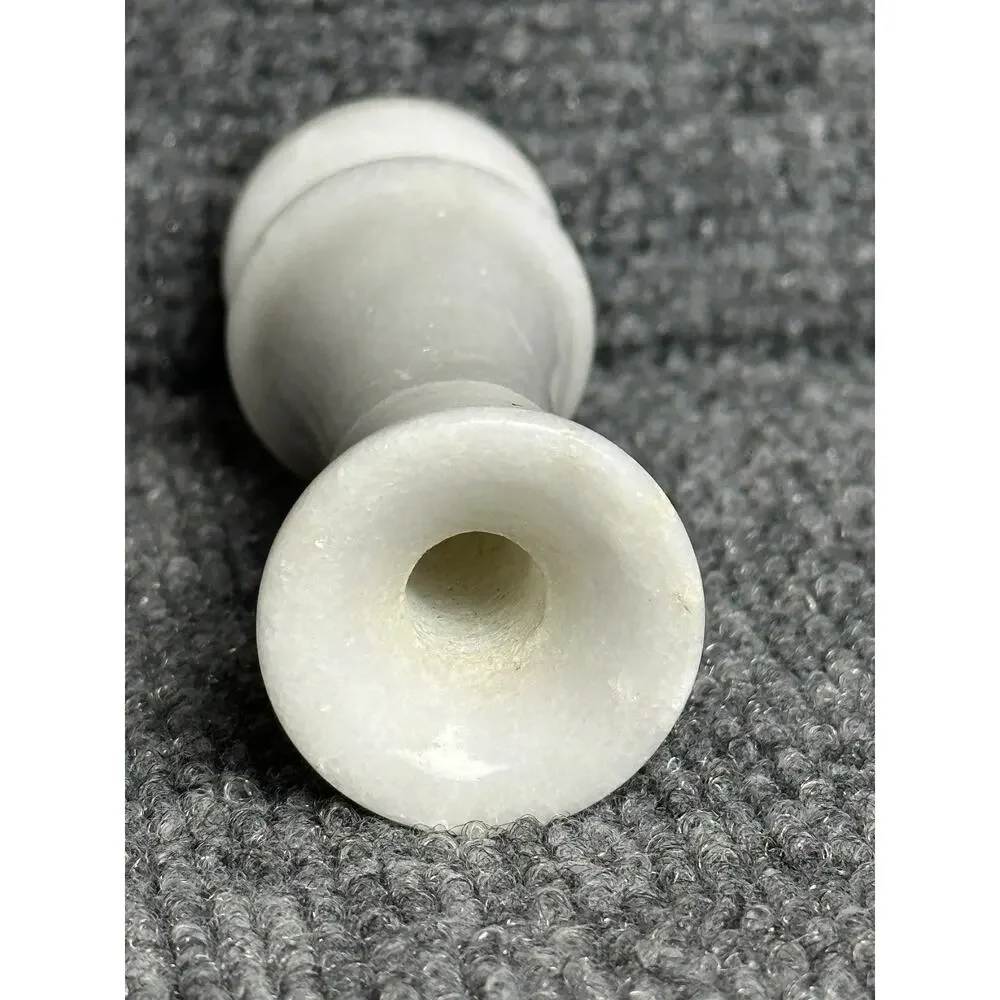 Vintage white marble bud vase 4.5” minimalist classic midcentury farmhouse